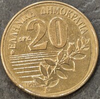 Görögország 20 drachma 1990.