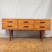 Felújított 6 fiokos retro teak sideboard komód