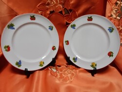 Alföldi porcelán,  gyümölcs mintás sütis tányér,  2 darab