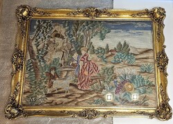 Large Gobelin landscape in a beautiful frame