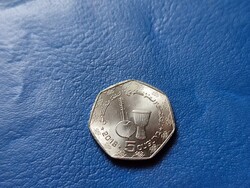 Mauritania 5 ouguiya 2018 drum! Ouch! Hexagonal!