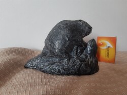 Hód eszkimó kő szobor, handmade