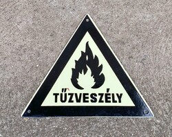 Tűzveszély - zománctábla (zománc tábla)