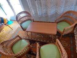 Retró rattan garnitúra