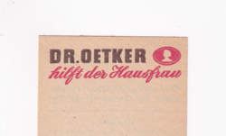 R:11  DR. OETKER kétoldalas számolócédula