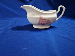 Angol jelenetes, porcelán, szószos kínáló Churchill England