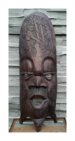 Afrikai fa faragott totem maszk,arc-fej. 66 x 22 cm. 2,70  kg.