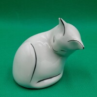 Retro  Hollóházi porcelán cica figura