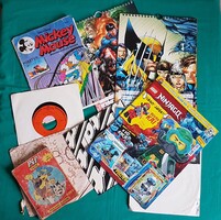 Naptárak, képregények, magazinok, mini bakelit lemezek,  Superman, Pif, Lego, Mickey Mouse