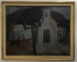 Makra János (1920-1991) 82x102!!! EREDETI tempera festménye