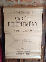 Régi 1961-es vasúti oktató táblák 12 db