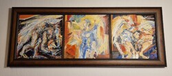 Kántor János (1947-2018) TRIPTICHON festménye
