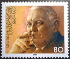 N1308 / Németország 1987 Ludwig Erhard bélyeg postatiszta