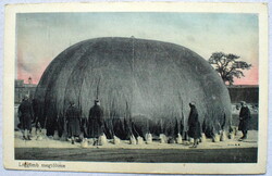 Léggömb megtöltése - katonai képeslap  cenzúra pecsét, KuK. feldpost  Csíkszentmártonból 1917