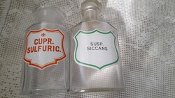 2 db gyógyszertári üveg