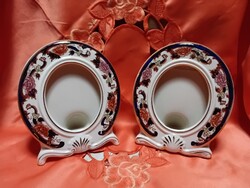 Angol Mason's porcelán  fényképtartó fényvédő üveg betéttel, 2 darab