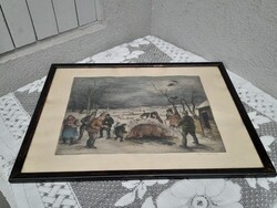 Zugor Sándor színes rézkarc  AA