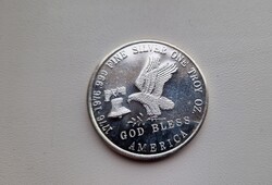 God Bless America TSM Tri State Mint 0,999 1 uncia ezüst érme