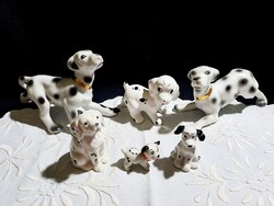 6 db gyönyörű porcelán Dalmata kutya