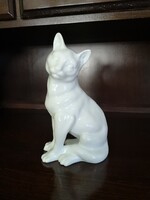 Hollóházi fehér porcelán cica