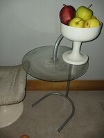 Vintage üveglapos IKEA lerakó asztalka