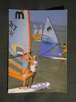 Képeslap,Balaton,szörf,hullámlovas látkép,részlet,1987-