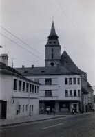 Régi fotónegatív utcakép valahol Szlovákiában, 1960-as évek B14/11/14