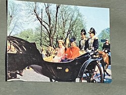 Queen Elisabeth of England and Queen Margrethe of Denmark .Színes képeslap. posta tiszta.