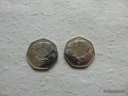 Anglia 2 darab emlék 50 pence 1973 LOT !