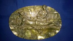 Dombordiszítésű , réz levéltartó , íróasztal dísz