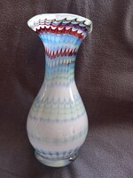 Muránói MURANO Érdekes Színes Mintázatú  22 cm Üveg Váza