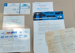 Magyar Államvasutak jegy 1960  Ibusz  utazás 1975 Ferihegyről.6 db.