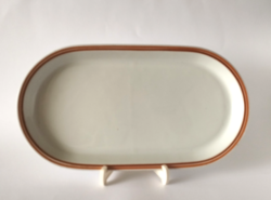 Alföldi porcelán sárga barna csíkos kínáló tál, nagy méretű, nosztalgia darab