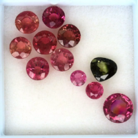 3.32ct 11db-os Ragyogó, Elképesztően Gyönyörű Turmalin Szett, High-End minőség