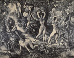 Szabó Vladimir (1905 - 1991) FÜRDÉS ELŐTT ( AKTOK A SZABADBAN )