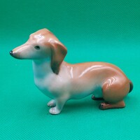 Retro Aquincum  porcelán  tacskó kutya figura