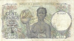 100 frank francs 1951 Francia Nyugat Afrika Ritka
