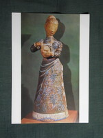 Képeslap,Szentendre múzeum,Kovács Margit,Kenyérszegő kerámia,1977-