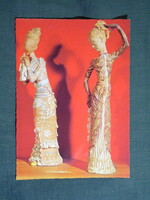 Képeslap,Szentendre múzeum,Kovács Margit,Leánykérés Dáma kerámia,1980-