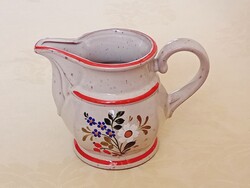 Kerámia kiöntő tej tejszín kézzel festett tejkiöntő 2,5dl biedermeier vintage