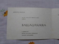 Ballagási meghívó 3.: Debrecen, 1971