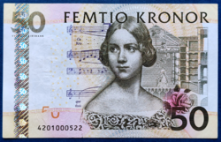 Svédország 50 Kronor / Korona 2004, VF+.