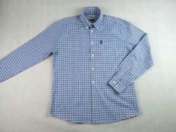 EREDETI BARBOUR (L) ELEGÁNS APRÓ KOCKÁS HOSSZÚ UJJÚ FÉRFI ING