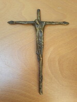 Ritkább Erwin Huber bronz feszület, 1981