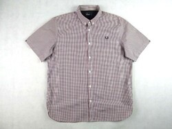 EREDETI FRED PERRY (XL) ELEGÁNS RÖVID UJJÚ FÉRFI APRÓ KOCKÁS ING