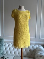 Zara 38-40-es légcsipke alkalmi ruha, napsárga