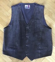 Bőr, férfi mellény – 2xL-es méret (120 cm mellbőség)