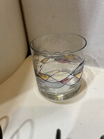 Régi whiskys üveg pohár, díszítéssel. 4461