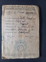 Tagsági könyv Textilipari munkások országos szabad szakszervezete 1945 - Járulékok nyugtázása