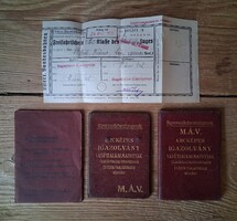 3 db vasúti igazolvány - MÁV, Duna-Száva-Adria Vasúttársaság 1934-1964